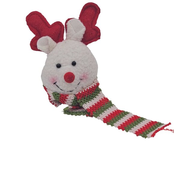 Christmas Brooch Pin Reindeer Polar Bear Critter Scarf Antlers Cute Soft Holiday - Picture 2 of 14